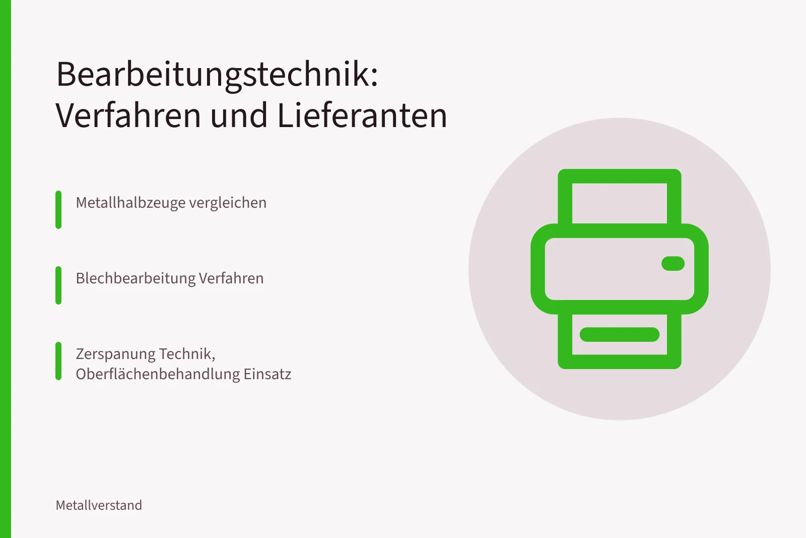 Karte: Bearbeitungstechnik mit Verfahren, Zerspanung und Lieferanten
