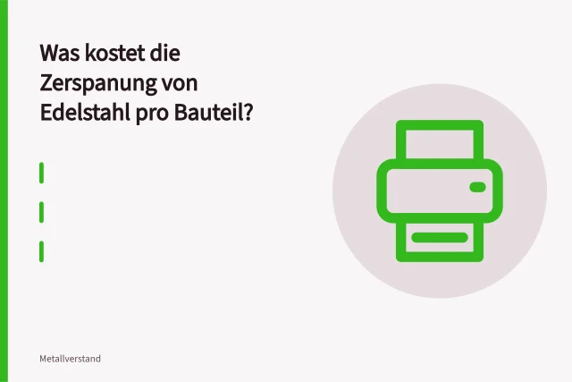 CNC-Drehmaschine zerspant Edelstahl-Rohteil mit Wendeschneidplatte und Spänen. Was kostet die Zerspanung von Edelstahl pro Bauteil?