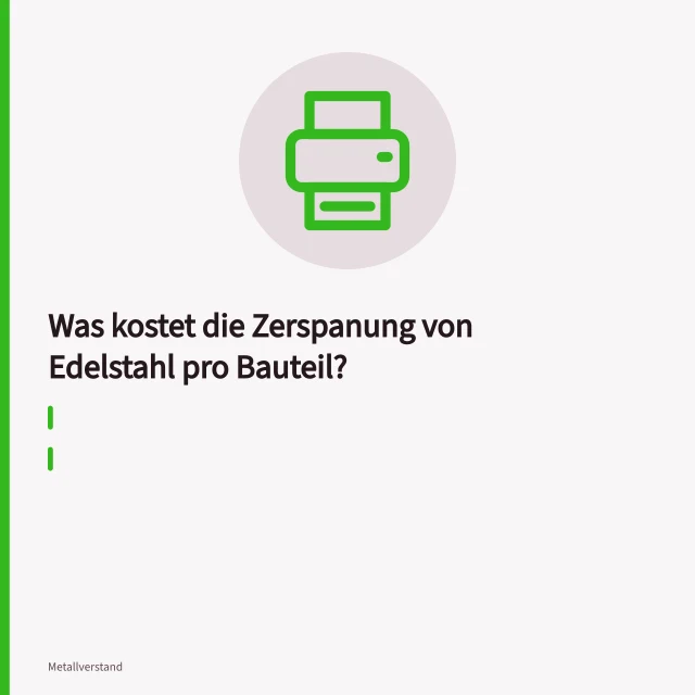 CNC-Drehmaschine zerspant Edelstahl-Rohteil mit Wendeschneidplatte und Spänen. Was kostet die Zerspanung von Edelstahl pro Bauteil?
